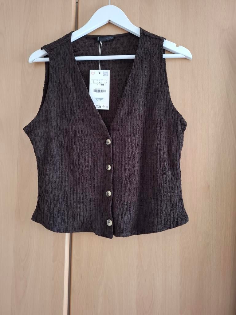 Zara Vest en Broek Set - Nieuw met kaartjes, Kleding | Dames, Bodywarmers, Bruin, Zara, Maat 42/44 (L), Nieuw