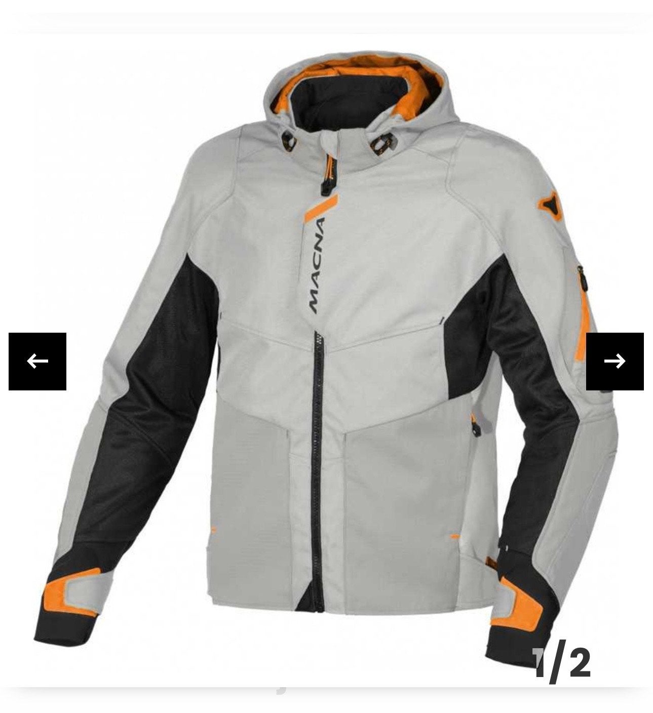 Macna Beacon Motorjas Grijs-Oranje Maat xl, Ophalen of Verzenden, Nieuw met kaartje, Dames, Jas | textiel