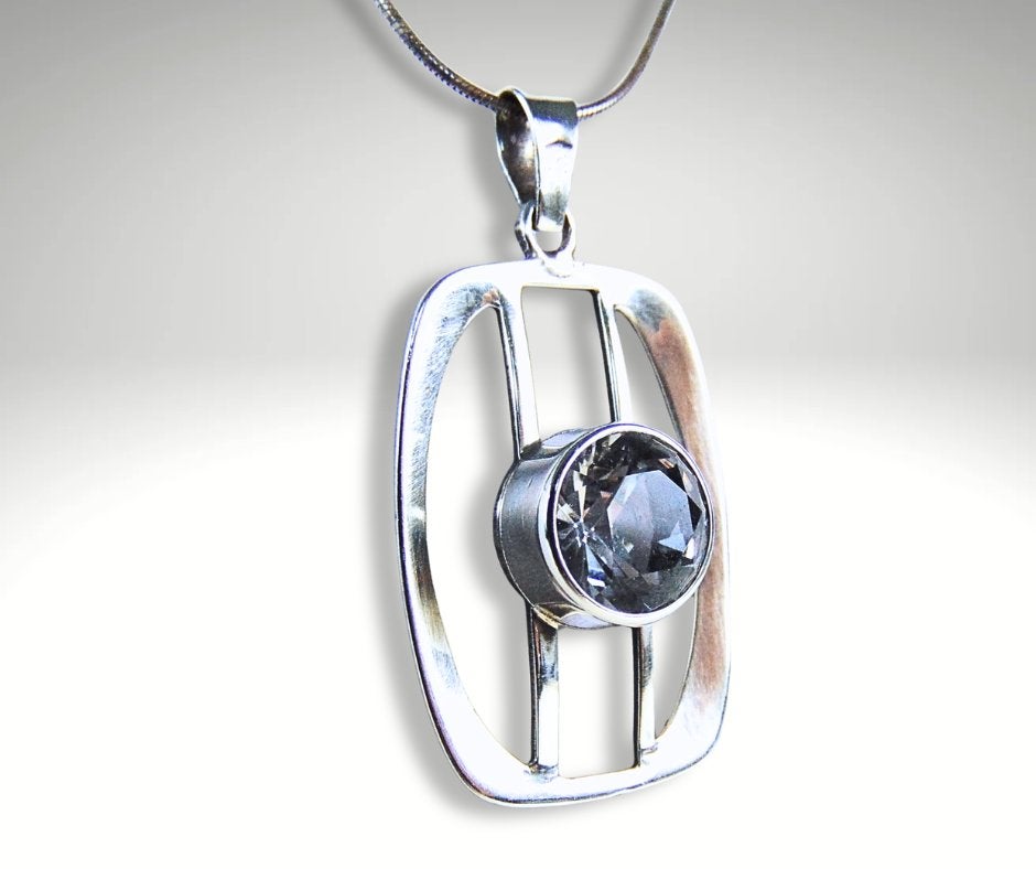 Schitterende grote 925 zilver MODERNIST bergkristal hanger!, Overige voorstellingen, Verzenden, Zo goed als nieuw, X