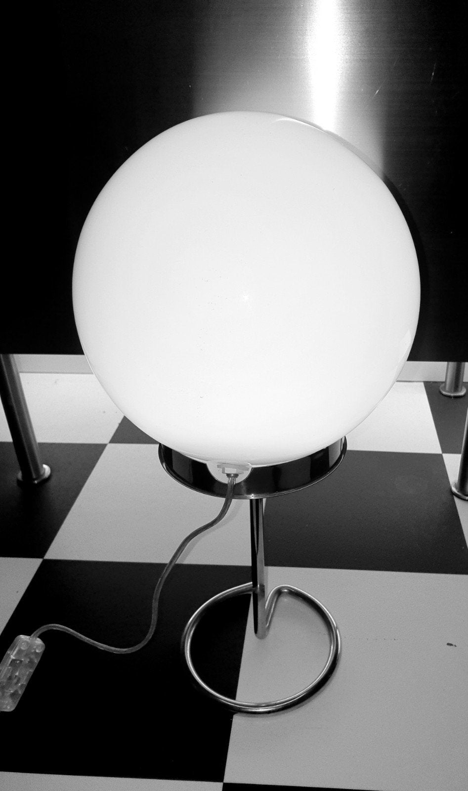 Vintage space age bollamp chroom glas, Ophalen, Zo goed als nieuw, Glas, Vintage