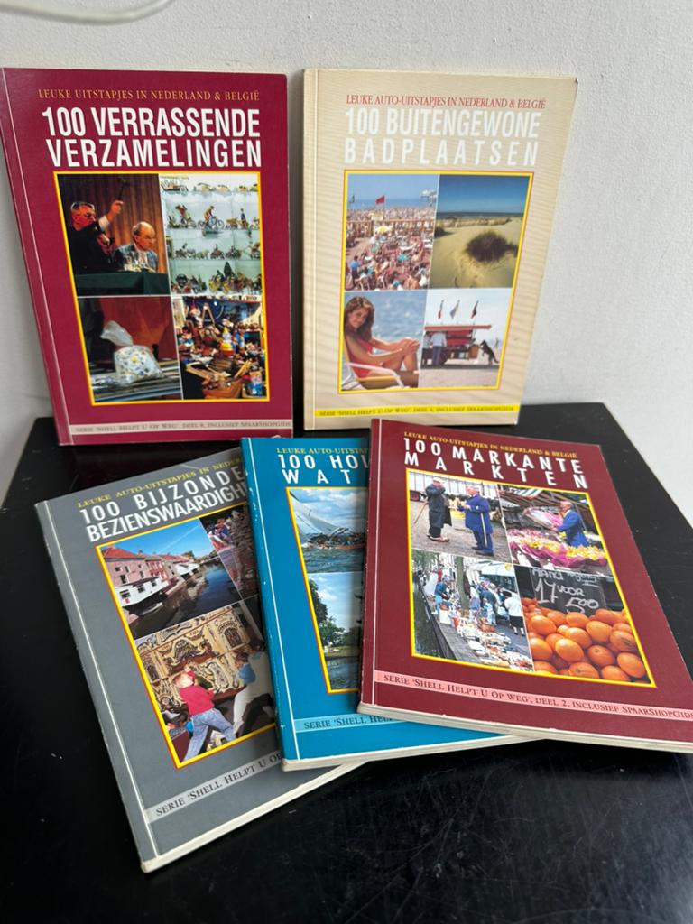 1989 Shell helpt u op weg boekjes 5 stuks 1 koop, Ophalen of Verzenden, Gelezen, Overige merken, Europa