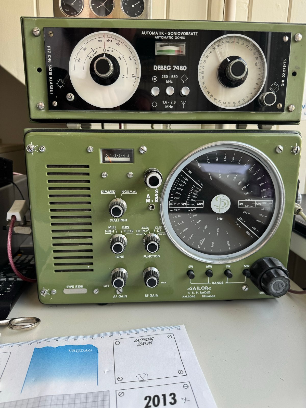 Vintage Sailor Type 2108 Radio met Debeg 7480 Gonio, Ophalen of Verzenden, Gebruikt, Radio