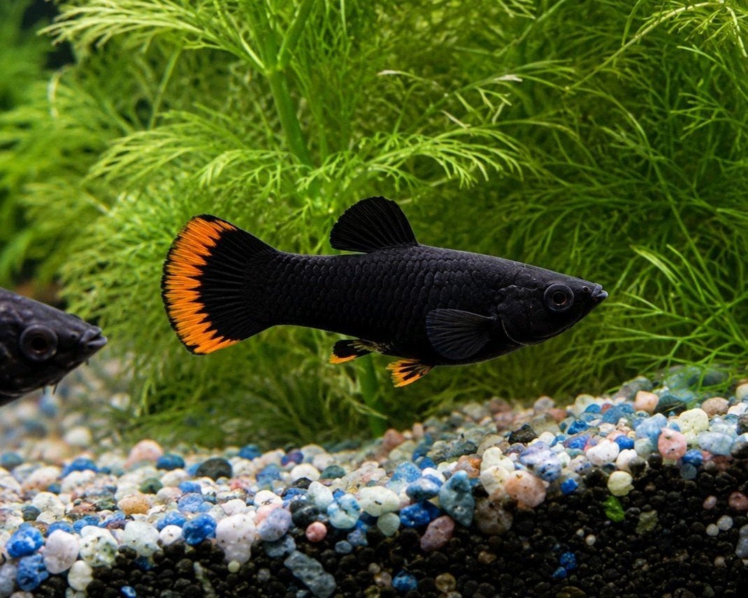 Black Molly Orange Seam, Dieren en Toebehoren, Vis