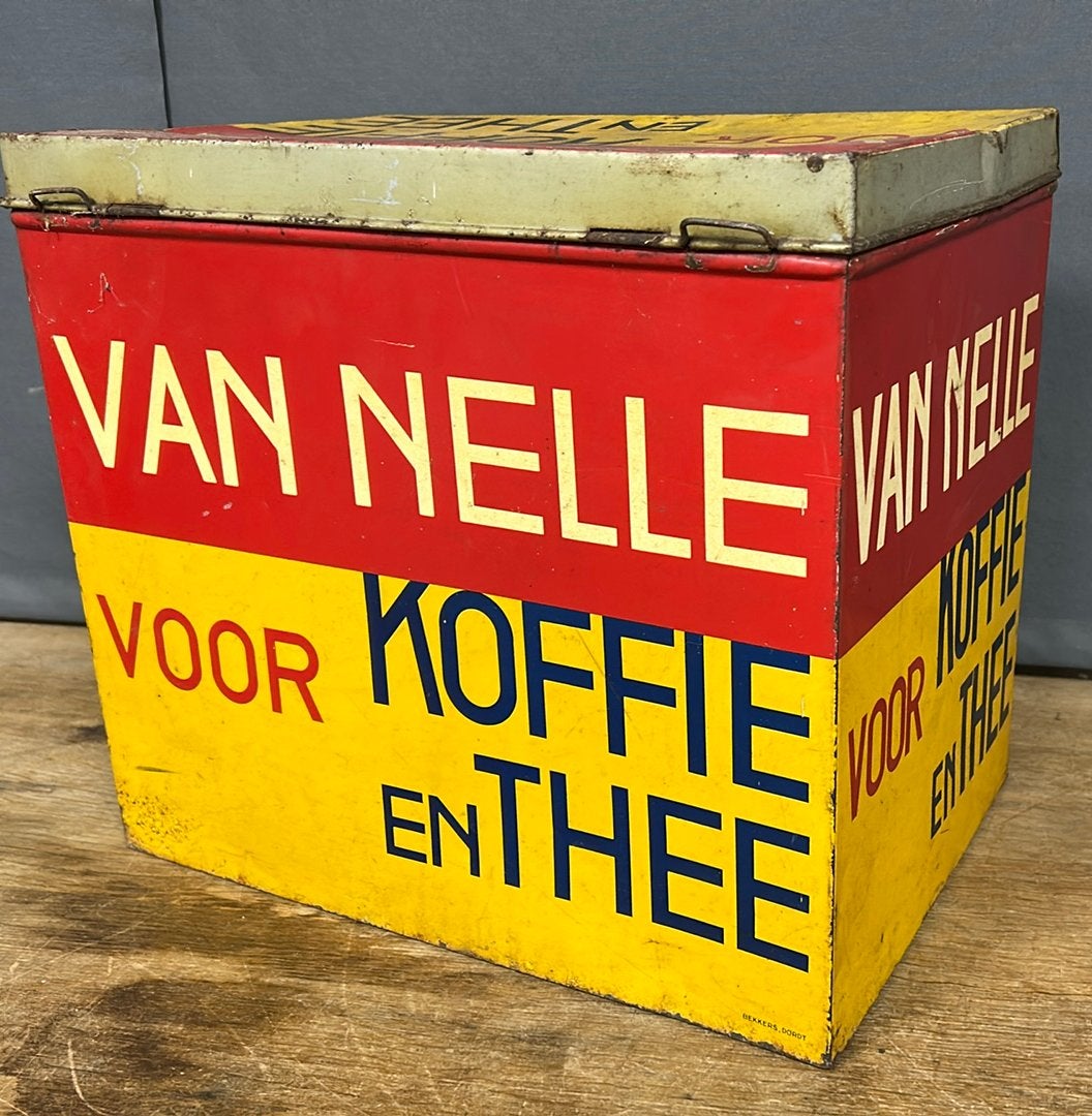 Mooi groot VAN NELLE koffie en thee blik., Verzamelen, Ophalen of Verzenden, Gebruikt, Koffie, Van Nelle