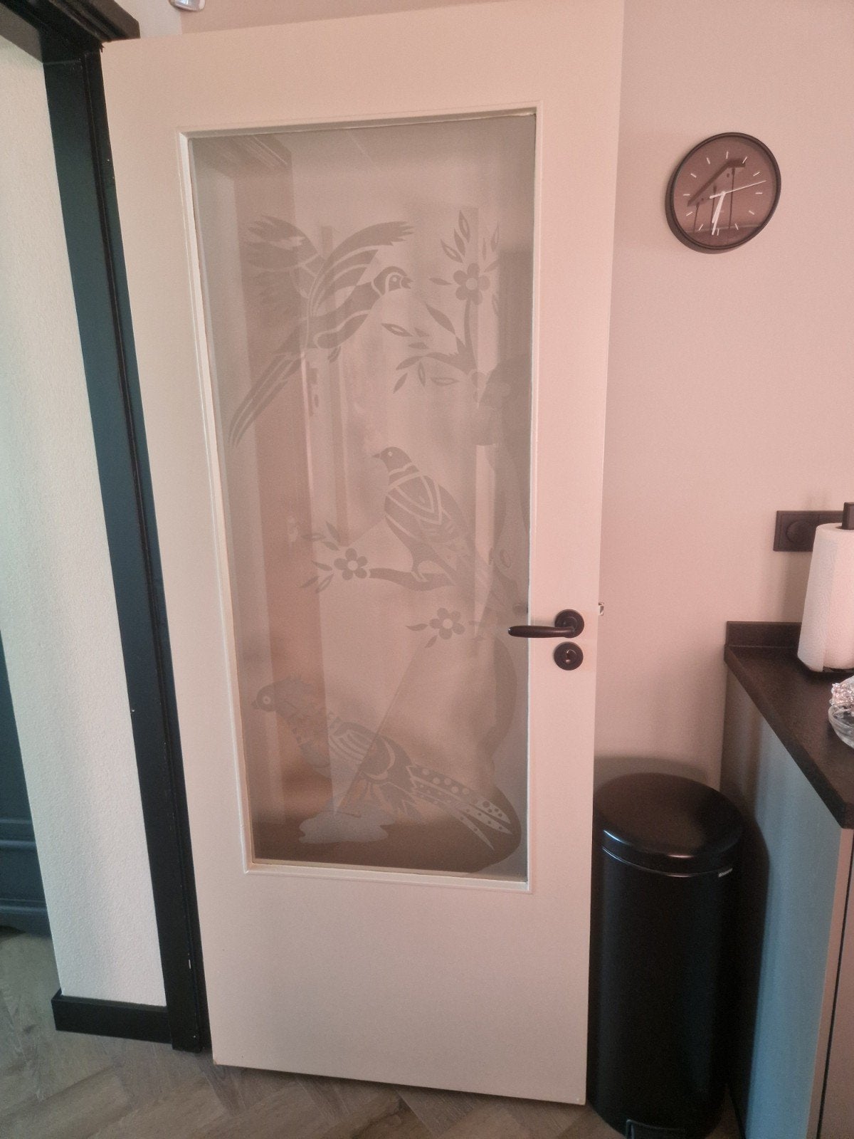 Binnendeur  met glas, Doe-het-zelf en Verbouw, Ophalen, Gebruikt, Glas, Minder dan 80 cm