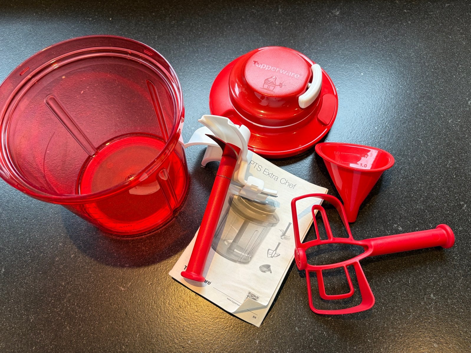 Tupperware Extra Chef Supersonic Chopper - Zo goed als nieuw, Ophalen of Verzenden, Zo goed als nieuw, Rood, Overige typen
