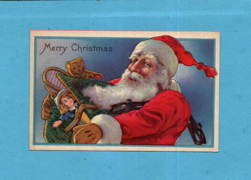 Pracht oude kerstkaart M338 - Santa met véél kado's  ca1910, Verzenden, Voor 1920, Ongelopen, Feest(dag)