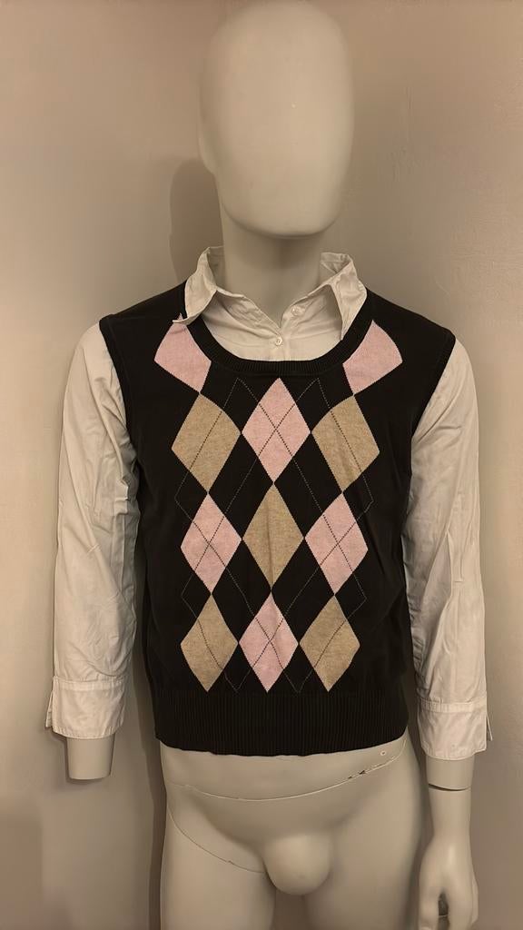 Marco Pecci blouse/geruitte trui maat S, Ophalen of Verzenden, Zo goed als nieuw, Maat 38/40 (M)