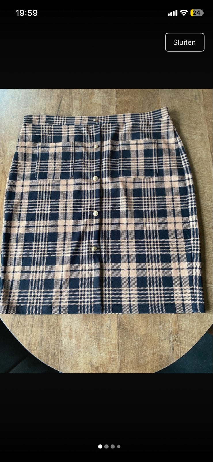 Shein geruite rok met knopen, maat 4XL, Kleding | Dames, Zwart, Maat 46/48 (XL) of groter, Ophalen of Verzenden, Zo goed als nieuw