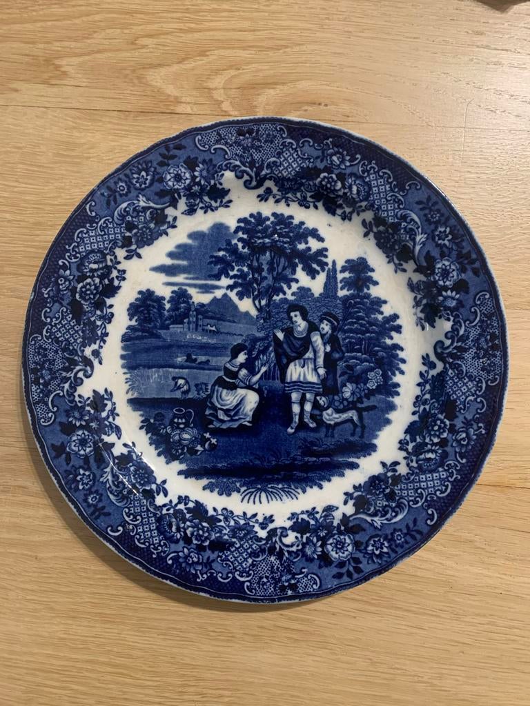 Antiek Delfts Blauw Bord - Ruth & Boaz Petrus Regout, Antiek en Kunst, Ophalen of Verzenden