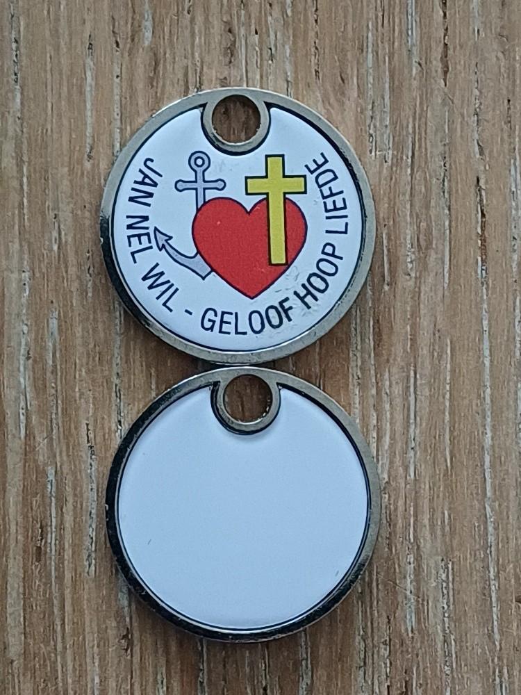 winkelwagenmuntje geloof hoop liefde winkelwagenmunt, Ophalen of Verzenden