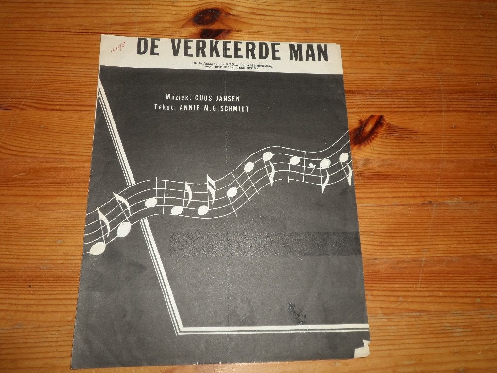 De verkeerde man - guus jansen / a.m.g. Schmidt, Muziek en Instrumenten, Gebruikt, Gitaar, Ophalen of Verzenden, Artiest of Componist