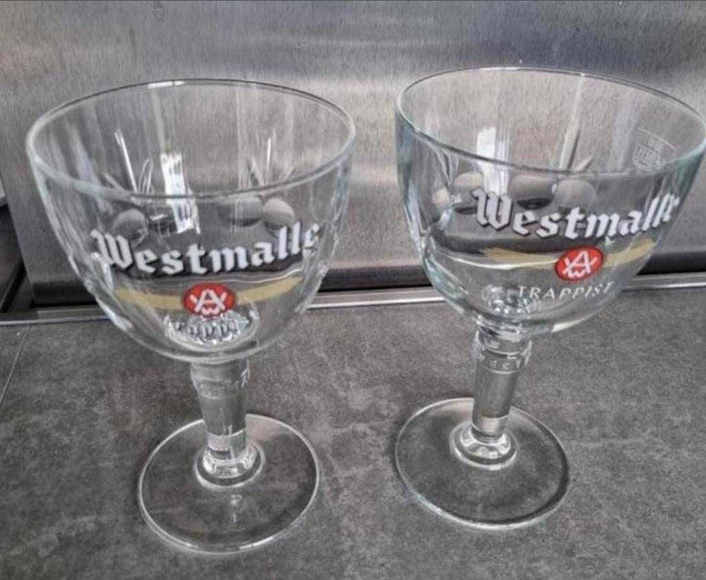 2x Westmalle Trappist bierglas., Ophalen of Verzenden, Zo goed als nieuw, Glas of Glazen, Overige merken
