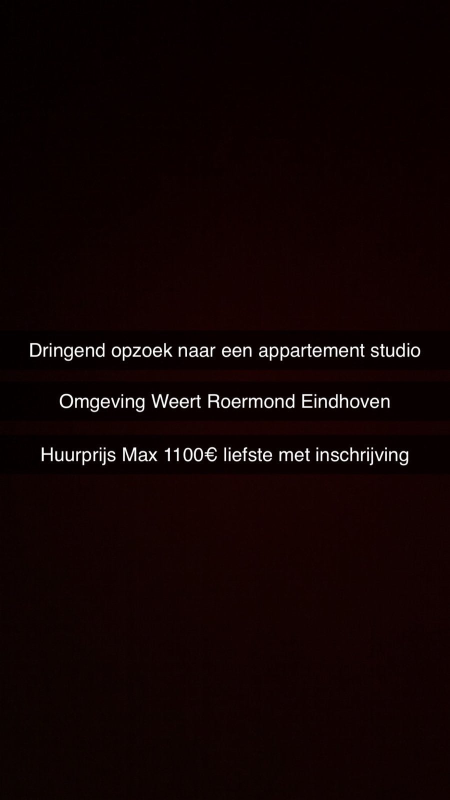 Dringend opzoek naar appartement- studio