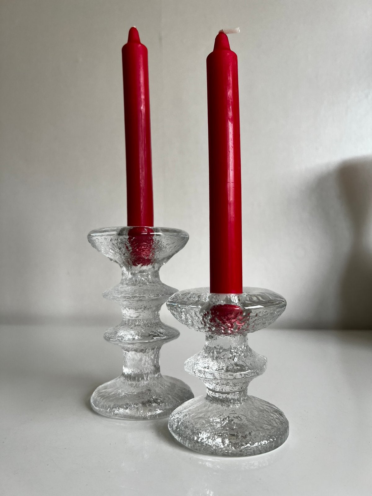 2 Iittala Festivo Ijsglas Kandelaar 2-1 rings Timo Sarpaneva, Ophalen of Verzenden, Kandelaar, Iittala, Glas