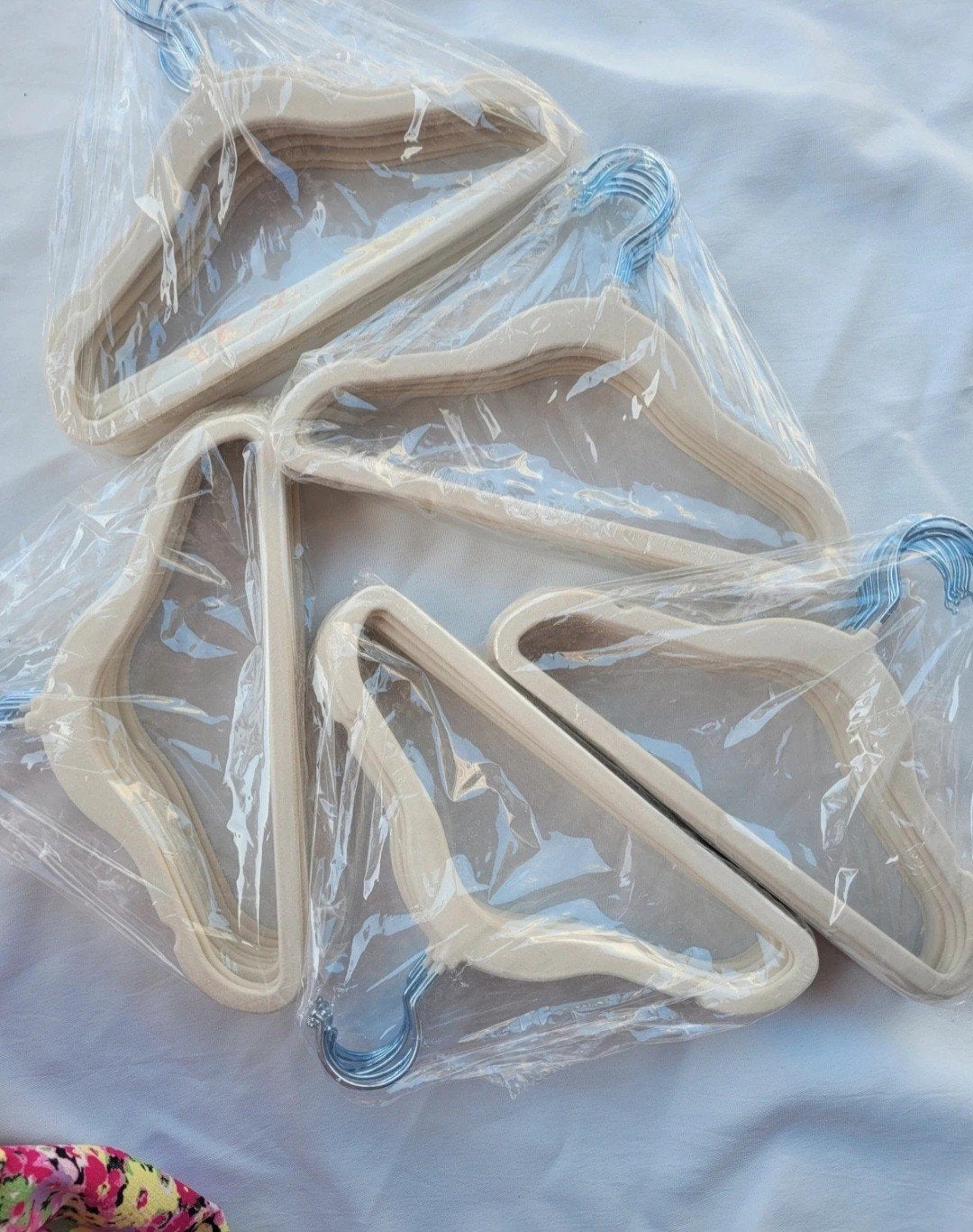 50x Luxe Velvet kinder Kledinghangers – Beige/Crème, Ophalen of Verzenden, Nieuw