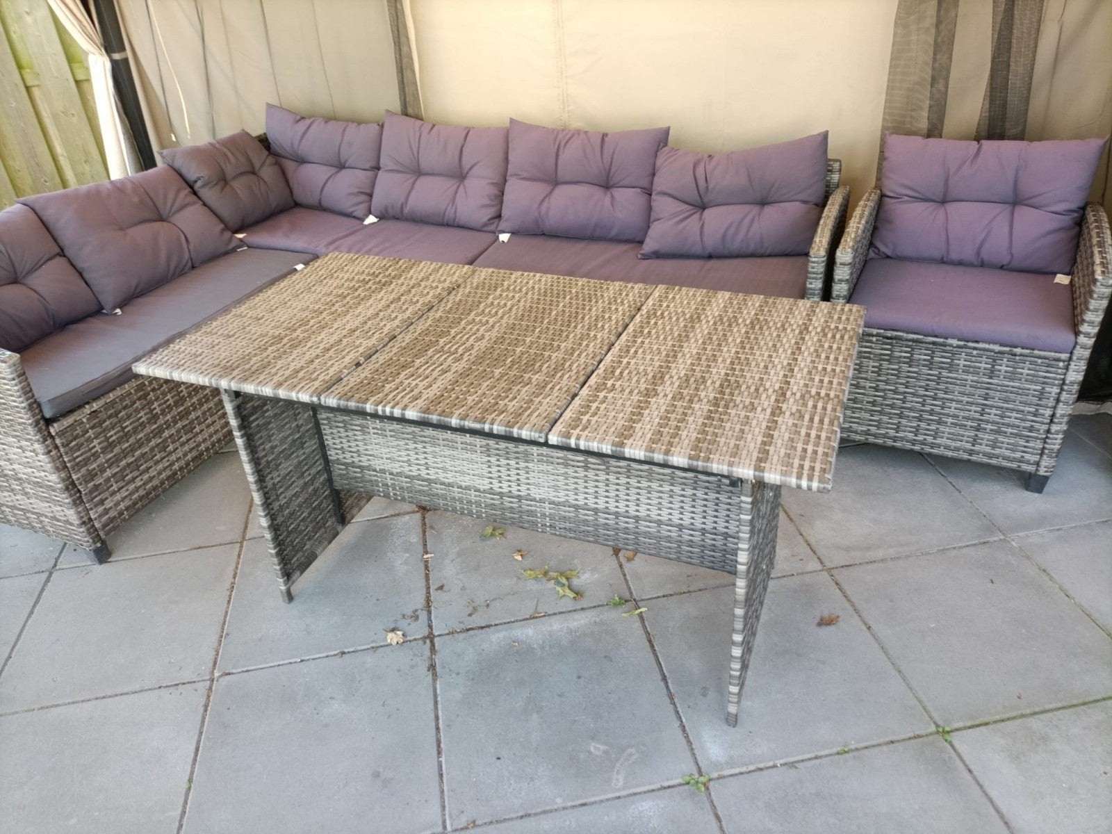 Loungeset 10 personen, Tuin en Terras, Tuinsets en Loungesets, Ophalen, Overige materialen, Gebruikt, Meer dan 8 zitplaatsen