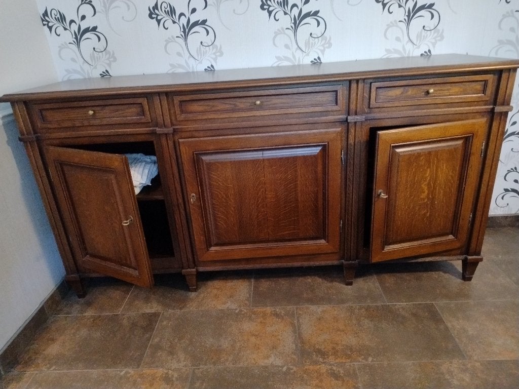 Houten Dressoir, antiek., Huis en Inrichting, Gebruikt, Met deur(en), 150 tot 200 cm, Eikenhout