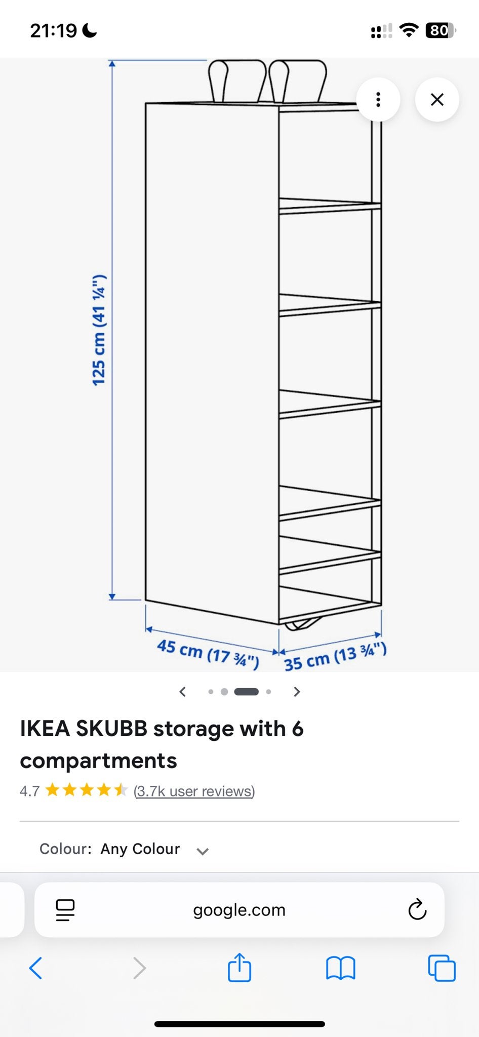 IKEA SKUBB Opbergrek met 6 vakken - Wit, Minder dan 50 cm, Ophalen of Verzenden, Zo goed als nieuw, Minder dan 100 cm
