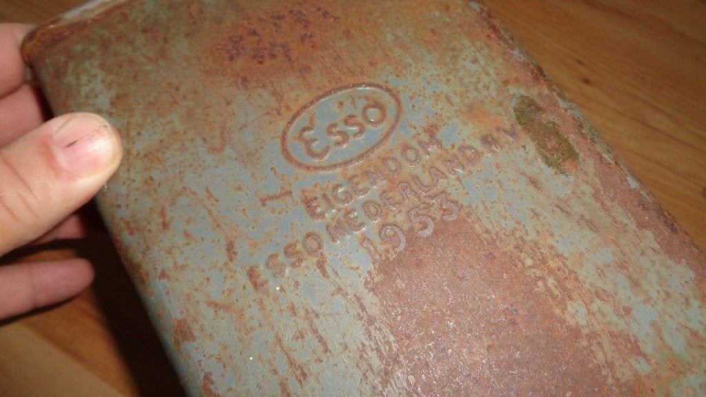 Esso 1953 olie blik origineel, Verzenden