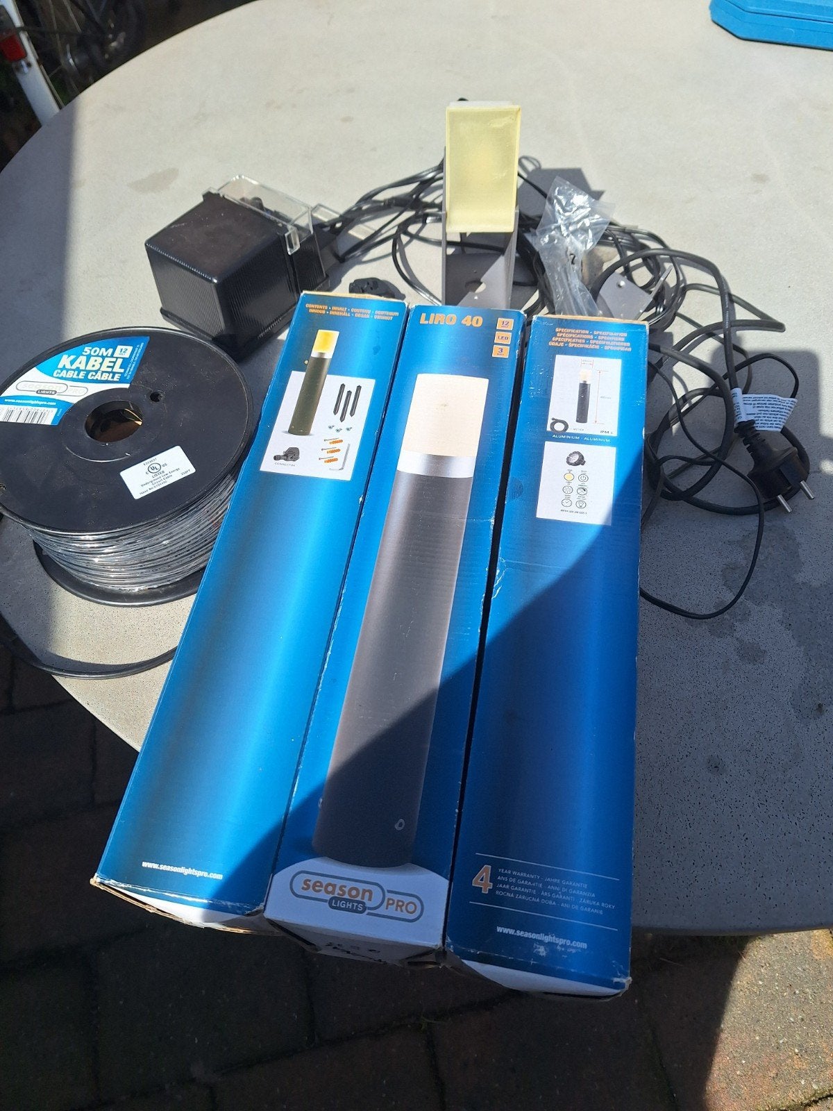 12V Tuinverlichting Set: 3 LED Tuinpalen, Trafo & 50m Kabel, Tuin en Terras, Led, Minder dan 50 watt, Aluminium, Ophalen of Verzenden