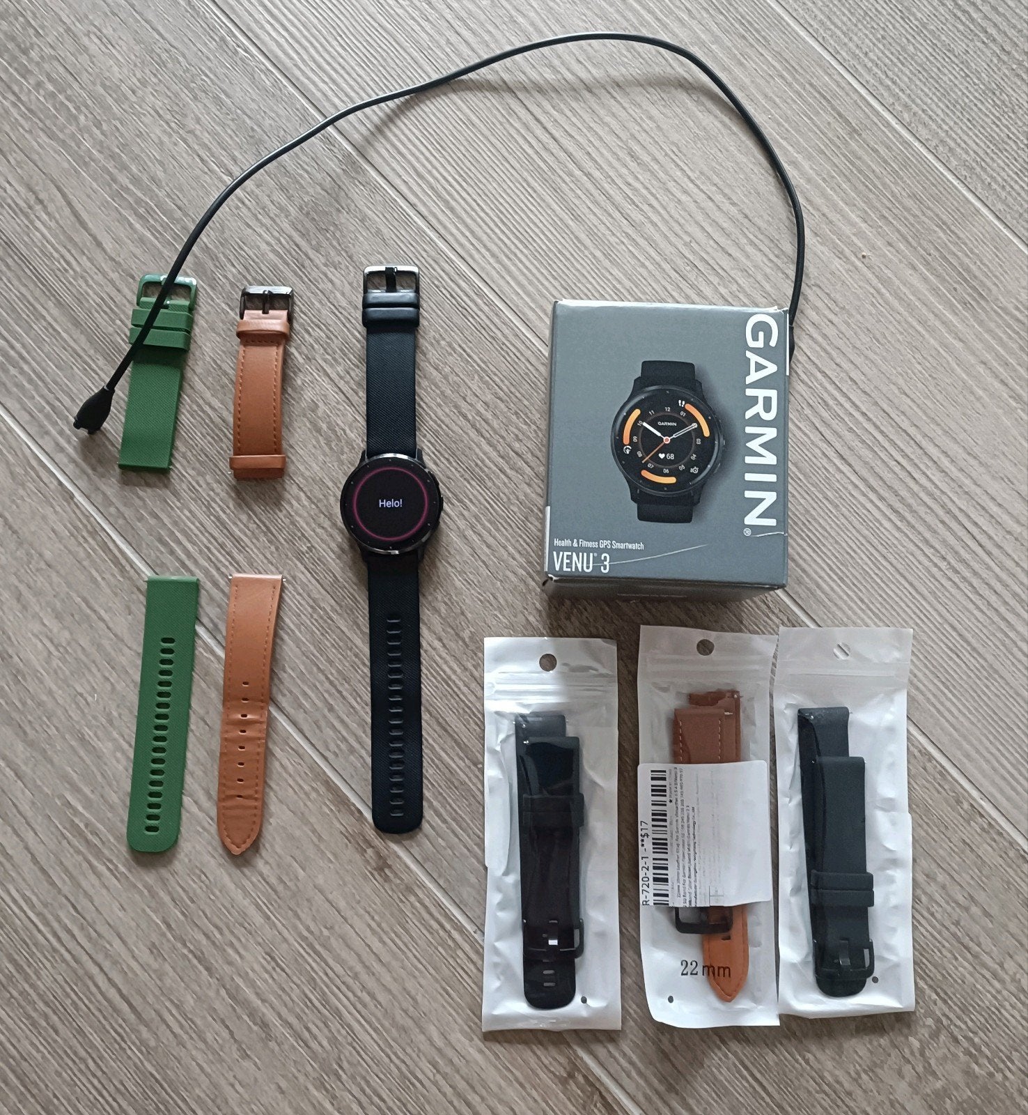 Garmin Venu 3 met extra bandjes(ook nieuwe), Ophalen of Verzenden, GPS, Zwart, Android