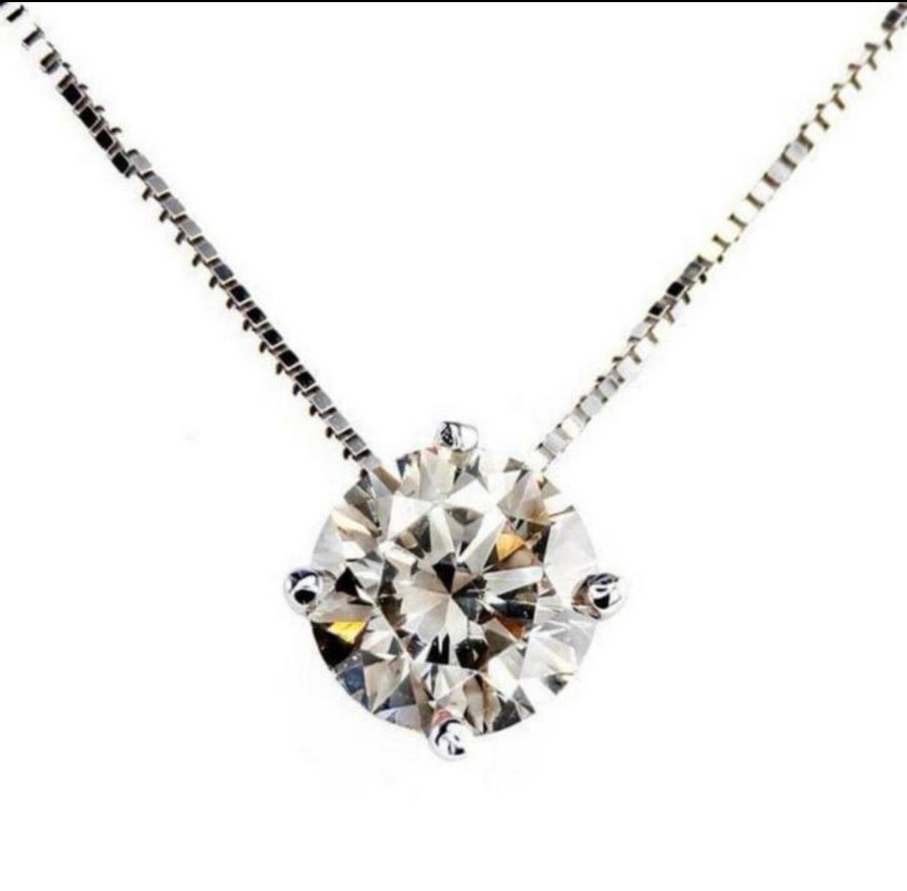 Witgoud ketting met 1,04 ct karaat diamanten hanger, Ophalen, Wit, Nieuw, Met edelsteen