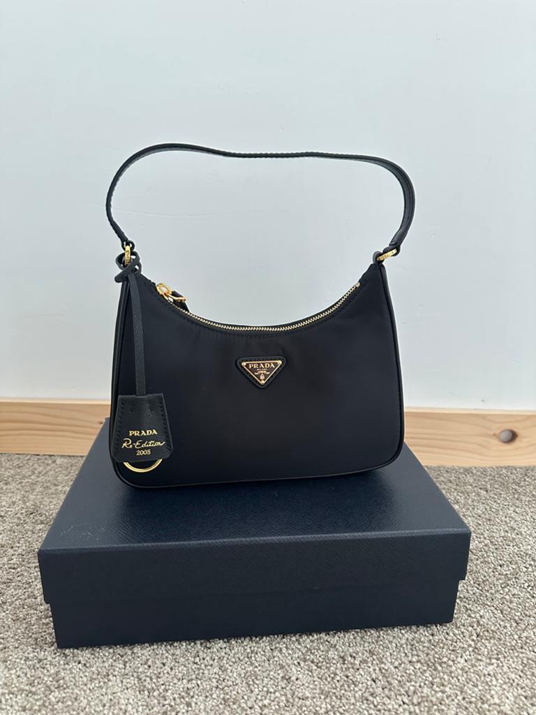 ORIGINELE Prada ReEdition Nylon Zwart, Ophalen of Verzenden, Zo goed als nieuw, Zwart, Handtas