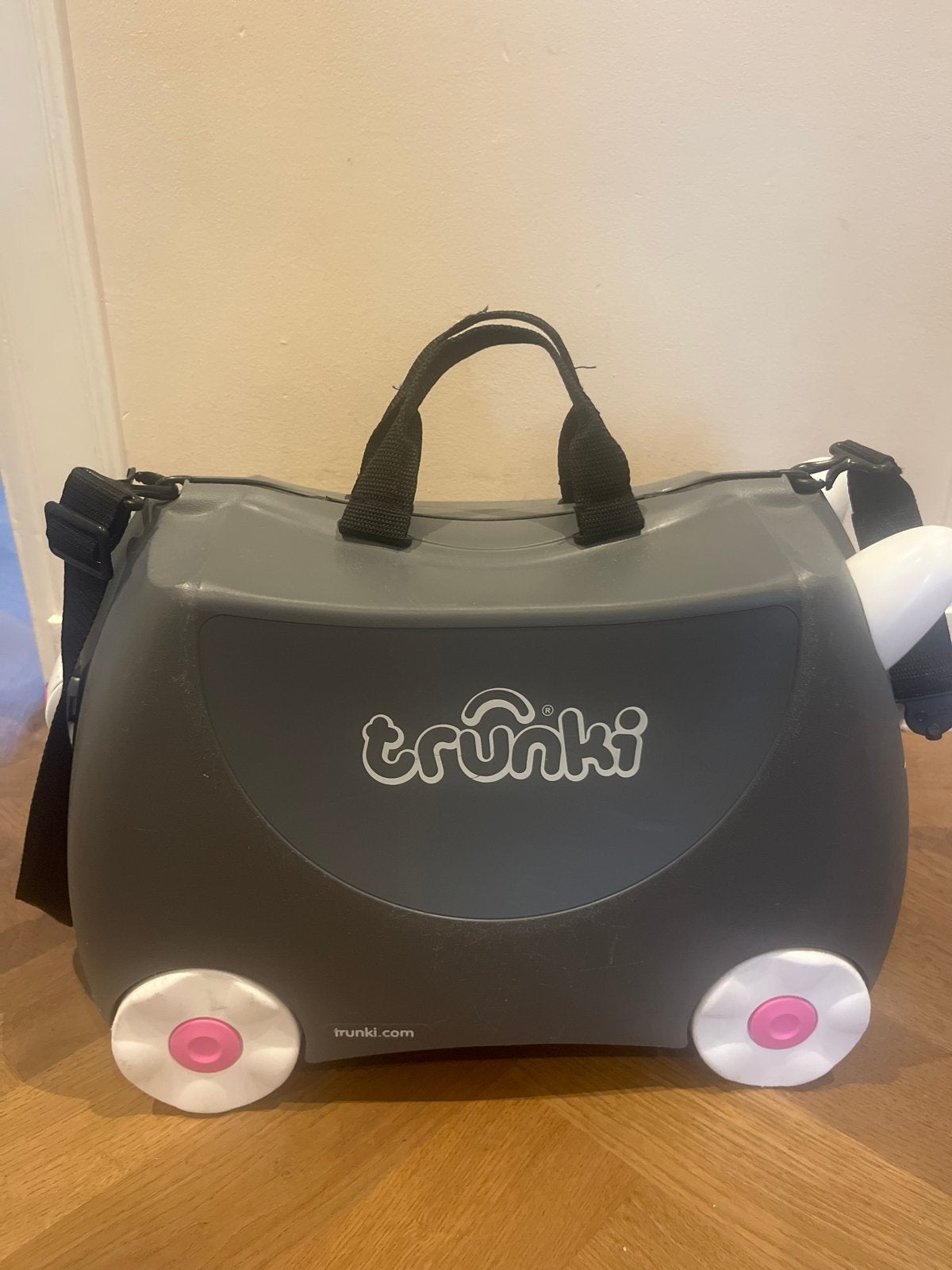 Trunki koffer voor kinderen - Grijs met roze wielen, Gebruikt, Hard kunststof, Minder dan 50 cm, Minder dan 35 cm