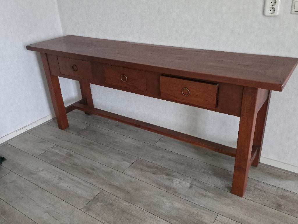 Sidetable bruin teak, Ophalen, Klassiek, Teakhout, Zo goed als nieuw