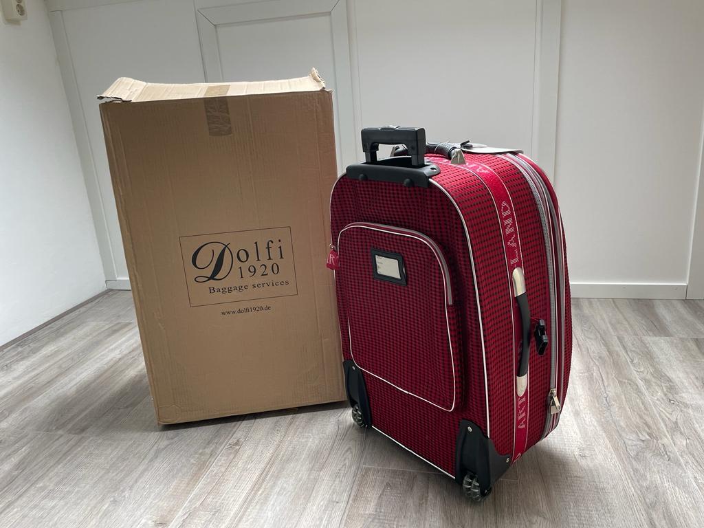 Dolfi 1920 Koffer - Rood, Zo goed als nieuw, Ophalen, Overige materialen, 50 tot 60 cm, Zo goed als nieuw