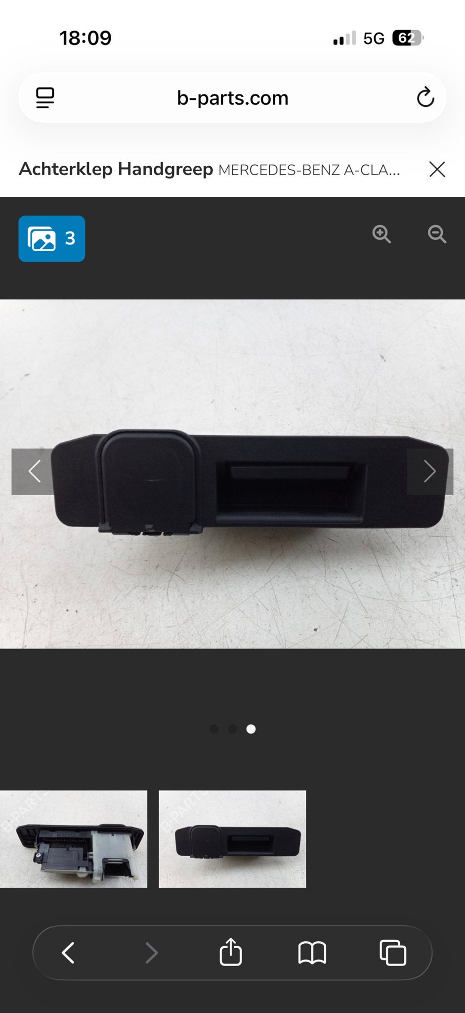 Achterklep Handgreep Mercedes-Benz A-Klasse, Ophalen, Achterklep, Voor, Mercedes-Benz