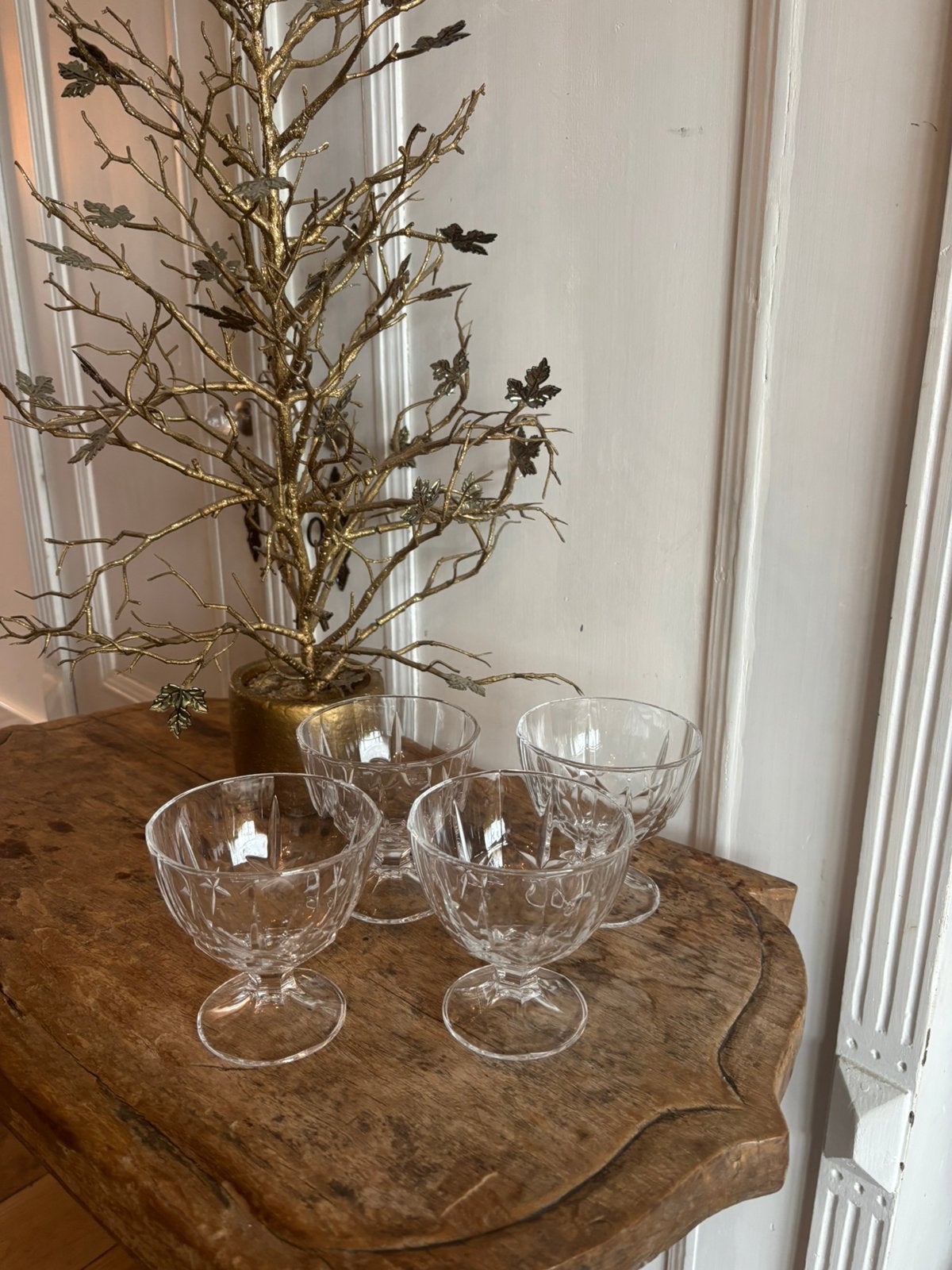 Franse ARC ijscoupes van glas, vintage,zgan, Antiek en Kunst, Antiek | Glas en Kristal, Ophalen of Verzenden