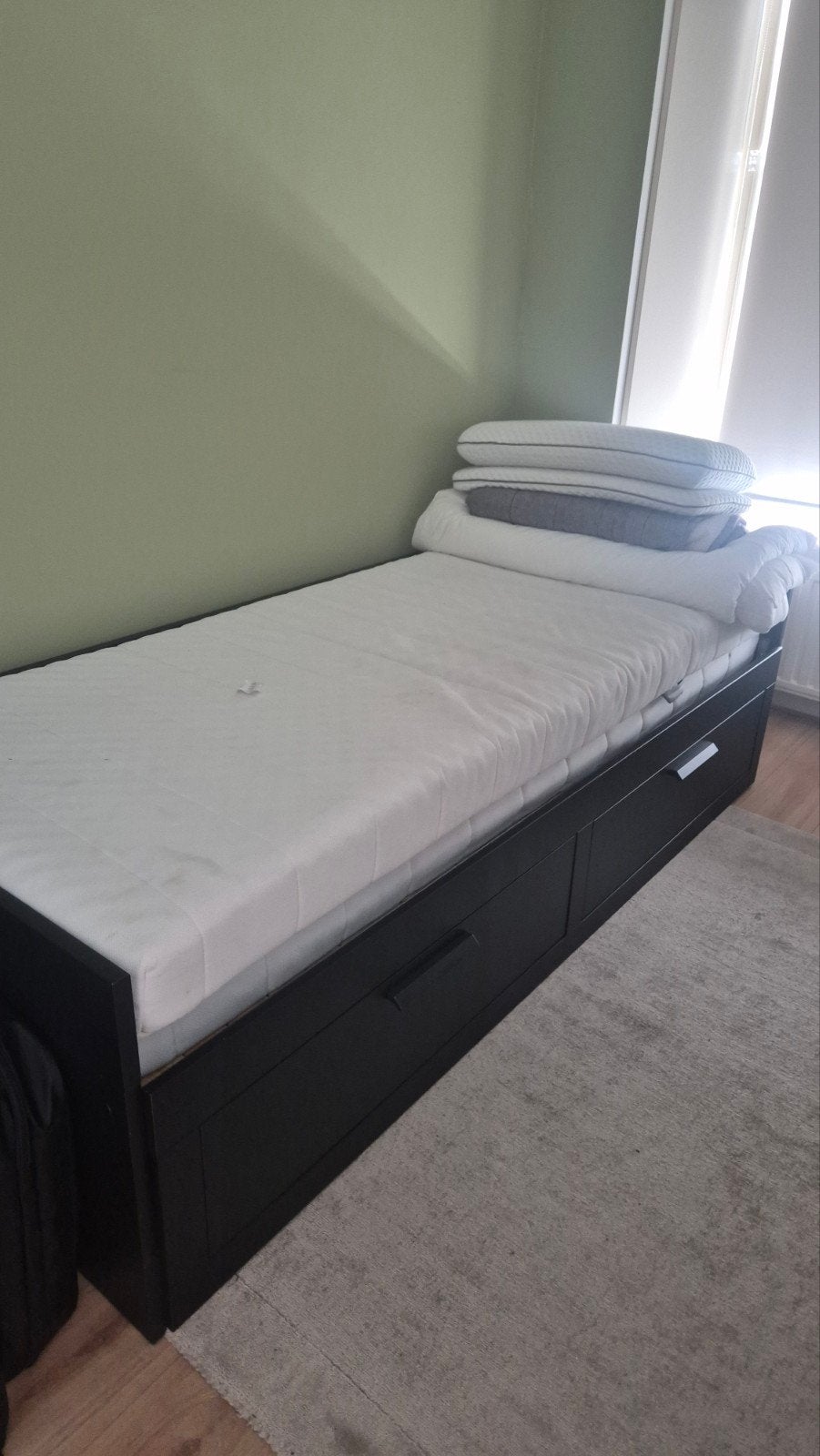 Dagbed met opbergruimte en matras - enkel/dubbel, Huis en Inrichting, Ophalen, Verstelbaar, Tweepersoons, Zo goed als nieuw