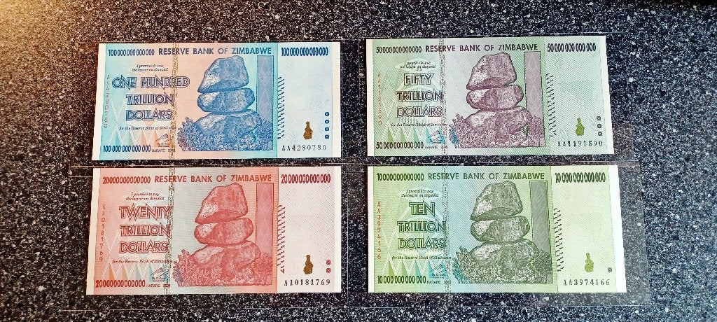 Zimbabwe 180 Trillion Dollars - UNC, Verzenden, Zimbabwe, Setje