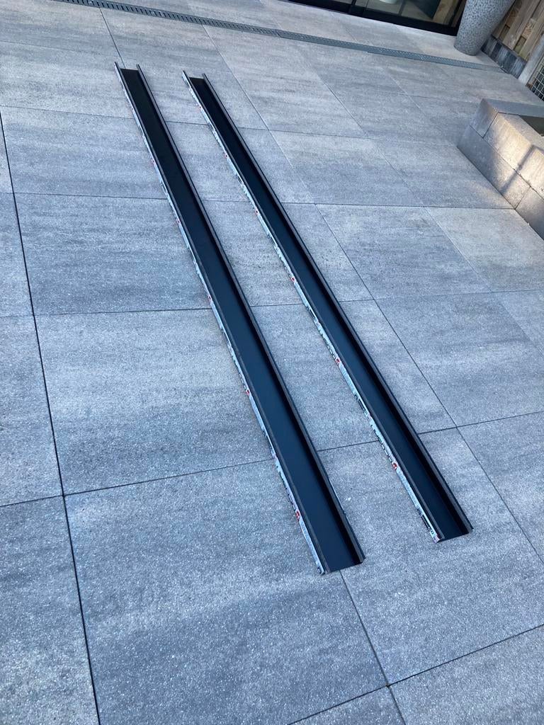 2 x glasopvang profiel voor glazen schuifwand, zwart., Ophalen, Nieuw