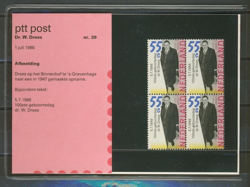 PTT Post Postzegelmapje nr. 39 1986 Toerismezegels p-39 jdu, Verzenden, Na 1940, Postfris