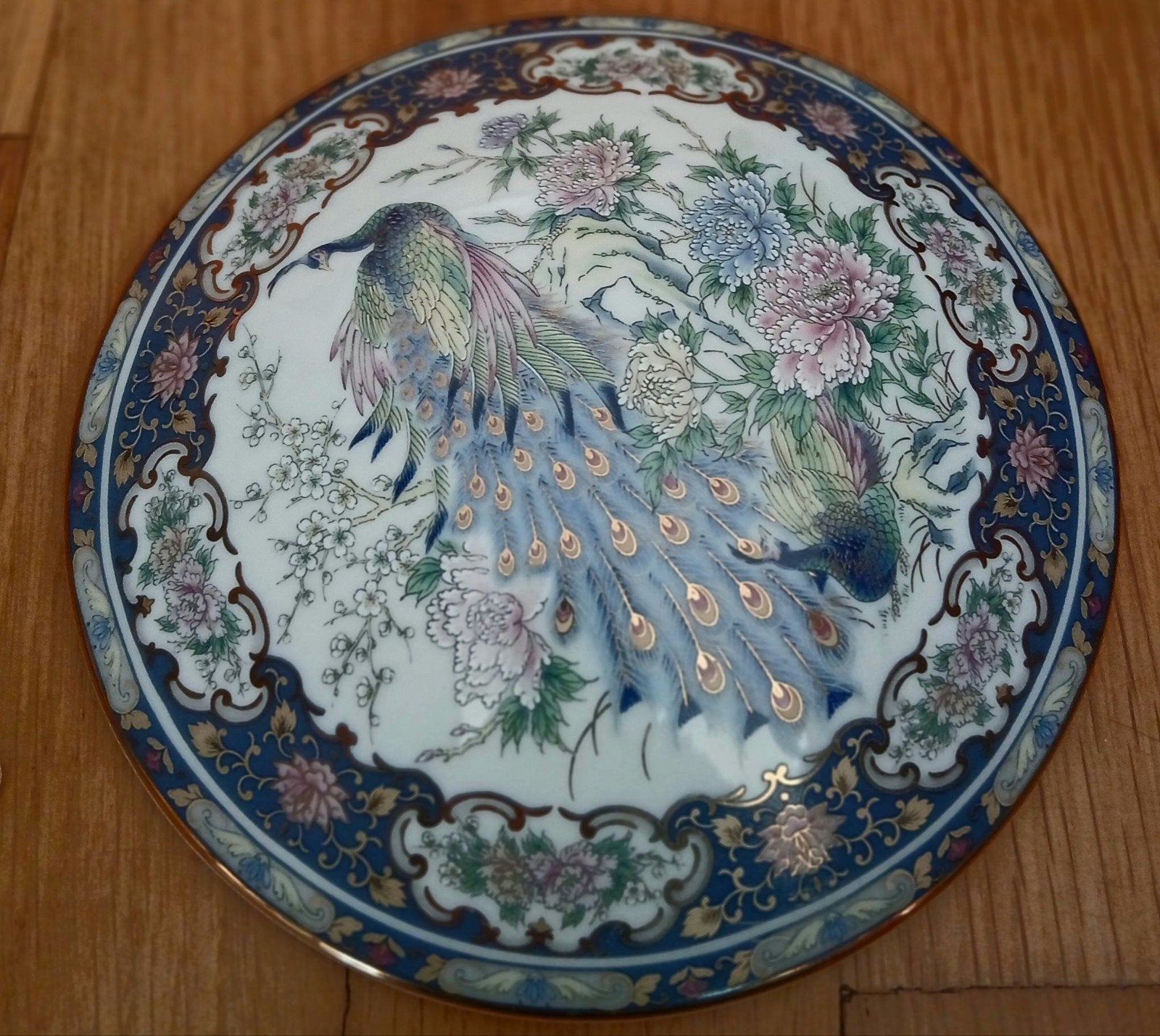 Japan Trinket Box Pauw Met Bloemen Vaga Vintage, Ophalen of Verzenden