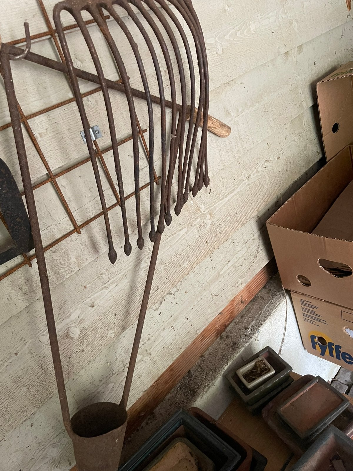 Oude  grote Riek en aardappelpoter, Antiek en Kunst, Antiek | Gereedschap en Instrumenten, Ophalen