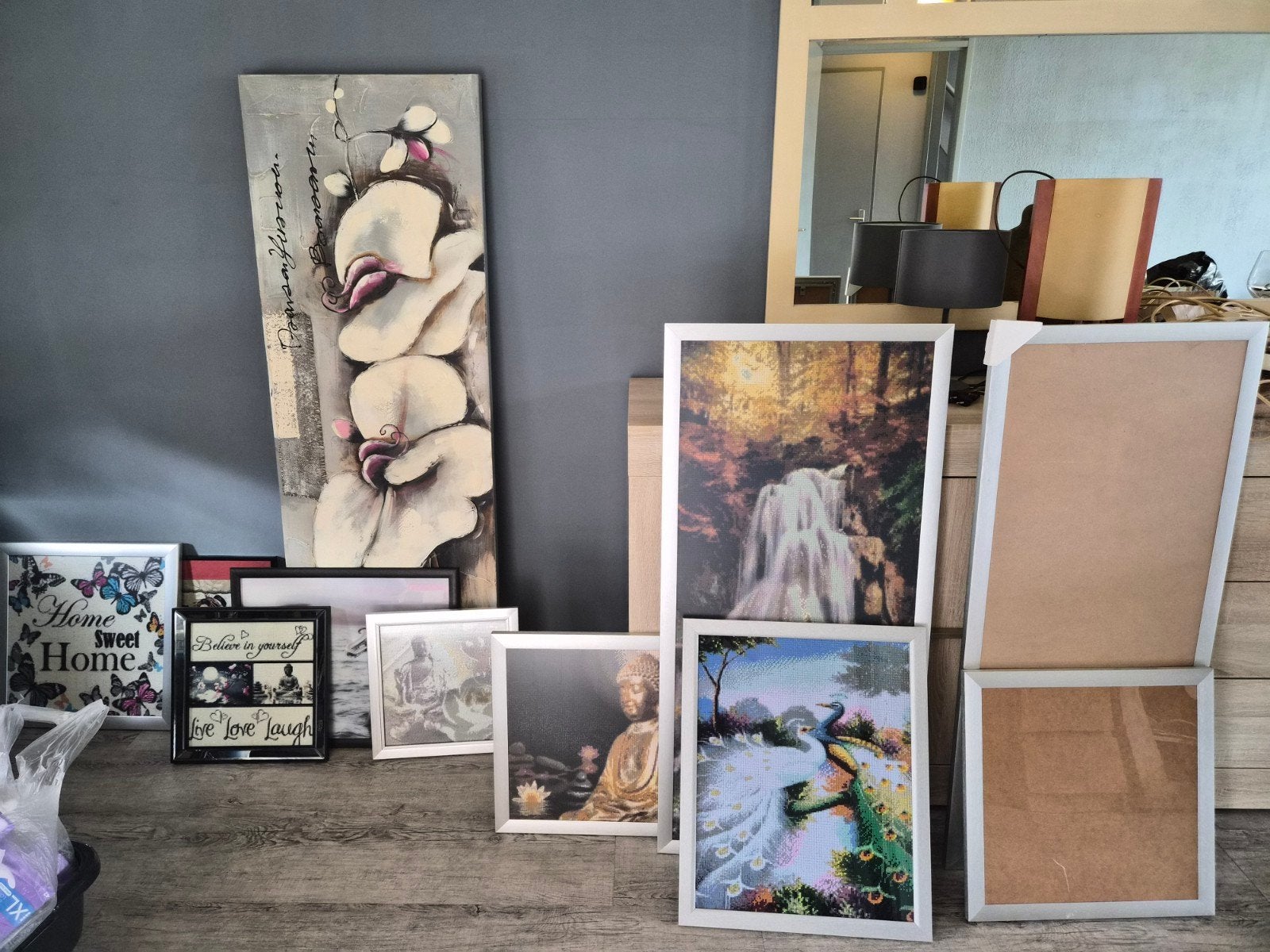 Diverse fotolijsten en ingelijste werken, Ophalen, Gebruikt, Met afbeelding, Fotolijst