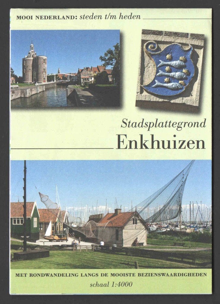 Stadsplattegrond met Wandelroute: Enkhuizen, 2000 tot heden, Ophalen of Verzenden, Nederland, Landkaart