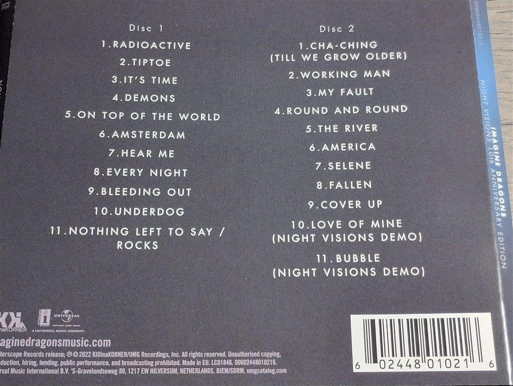 Imagine Dragons ‎– Night Visions [10th Anniversary 2 CD] 202, Ophalen of Verzenden, Zo goed als nieuw, Poprock