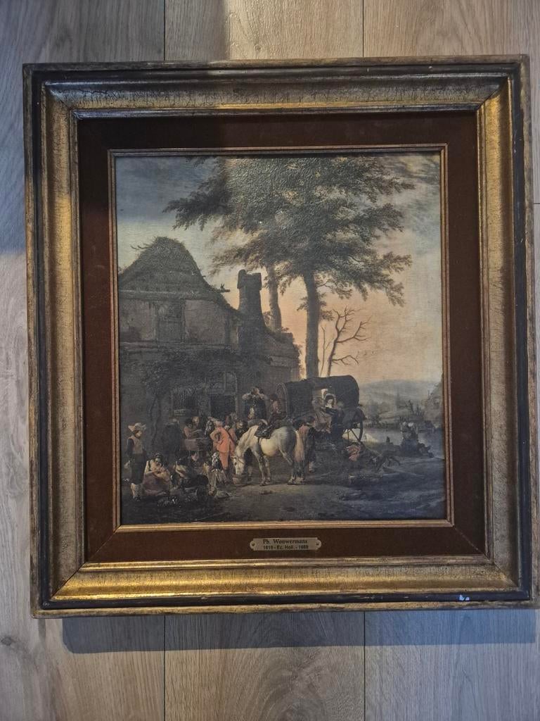 Kopie schilderij Ph. Wouwerman - Hollandse Meester, Ophalen of Verzenden