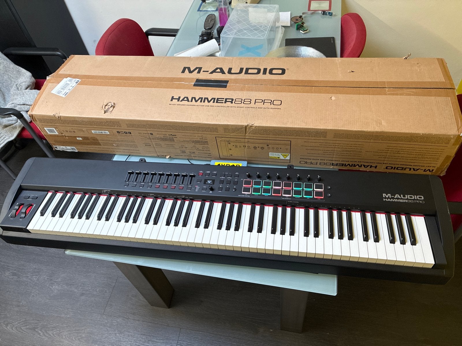 M-Audio Hammer 88 Pro MIDI Keyboard - Zo goed als nieuw, 88 toetsen, Zo goed als nieuw, Aanslaggevoelig, Ophalen