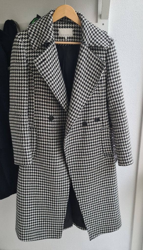 Lange geruite winter dames wollen Jas, Kleding | Dames, Meerkleurig, Zo goed als nieuw, Mint & Berry, Ophalen