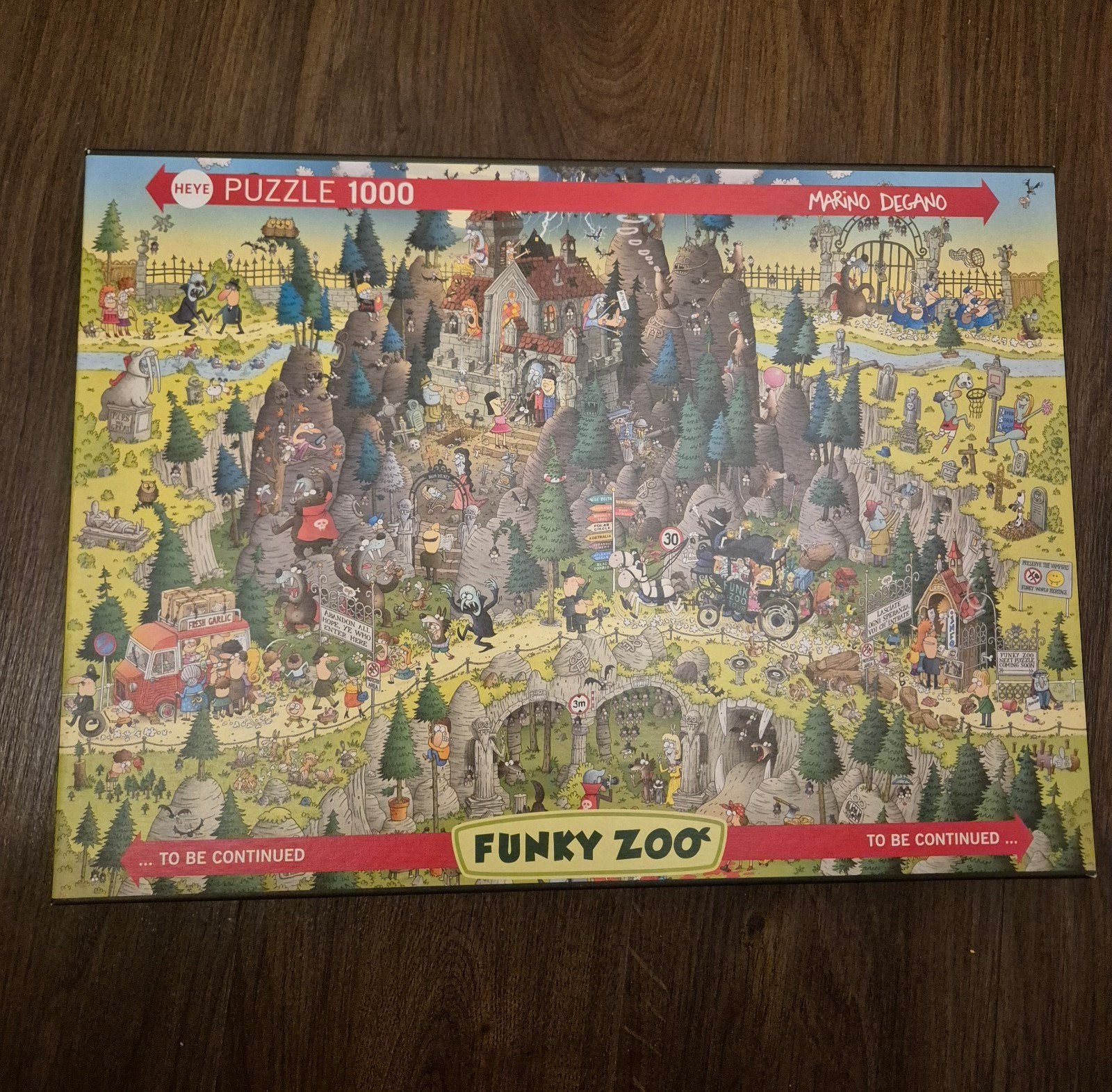 Heye Funky Zoo Legpuzzel 1000 stukjes Marino Degano, Ophalen, 500 t/m 1500 stukjes, Zo goed als nieuw, Legpuzzel