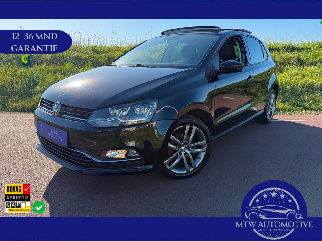 Volkswagen Polo 1.0 BLUEMOTION / PANORAMADAK / ALLSTAR-UITVO, Auto's, Automatische klimaatregeling, Stof, Gebruikt, Zwart
