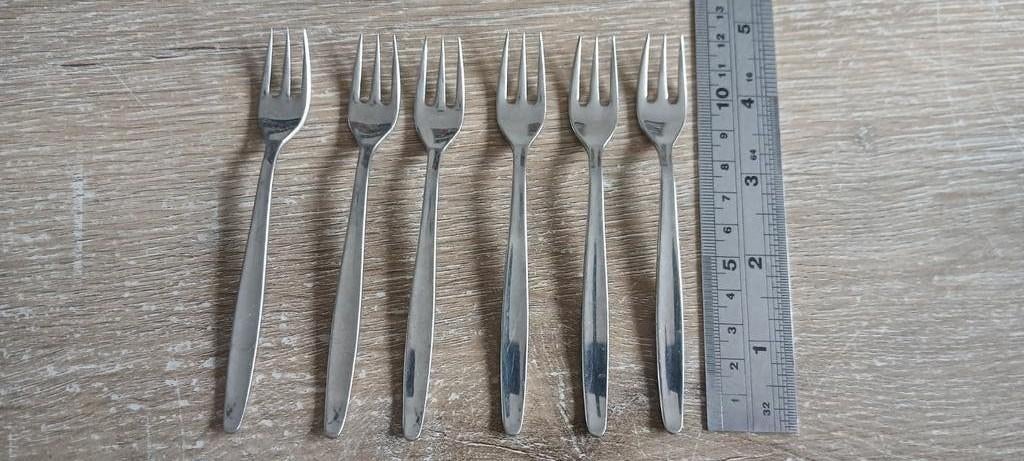 6 Durfine Holland vorkjes kleine gebaksvorkjes amuse vork, Antiek en Kunst, Antiek | Bestek, Ophalen of Verzenden