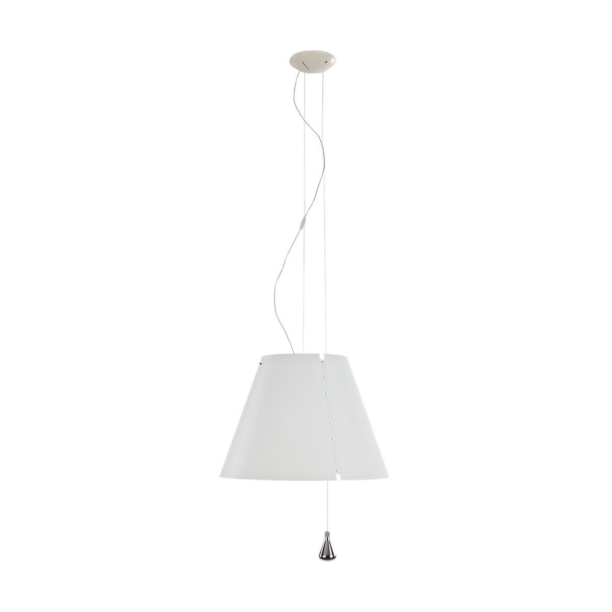 Witte design hanglamp met trekkoord, Ophalen of Verzenden, Gebruikt, Kunststof, E27 (groot)