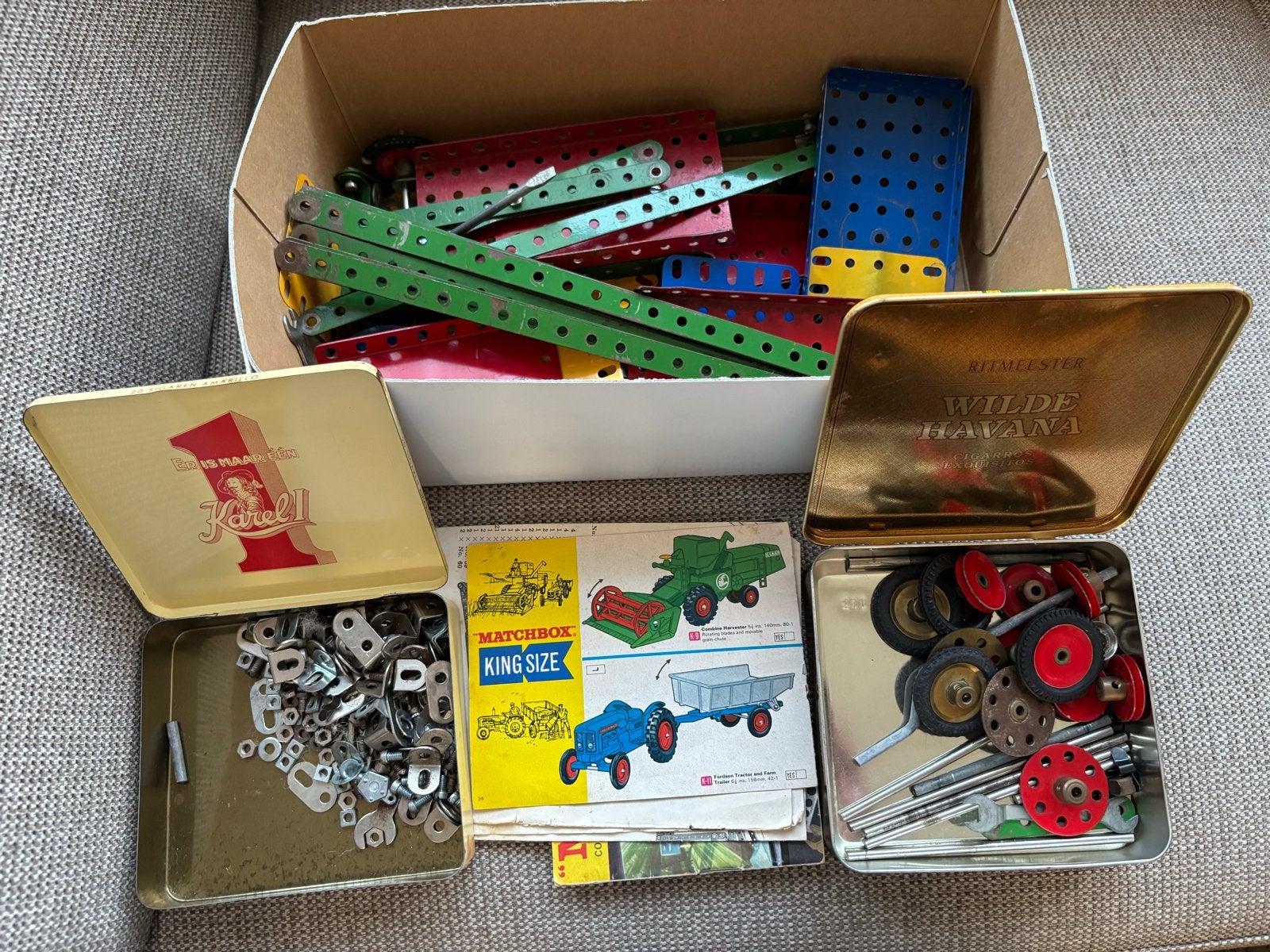 Vintage Meccano Bouwdozen met Accessoires, Ophalen, Gebruikt, Overige typen, Overige merken